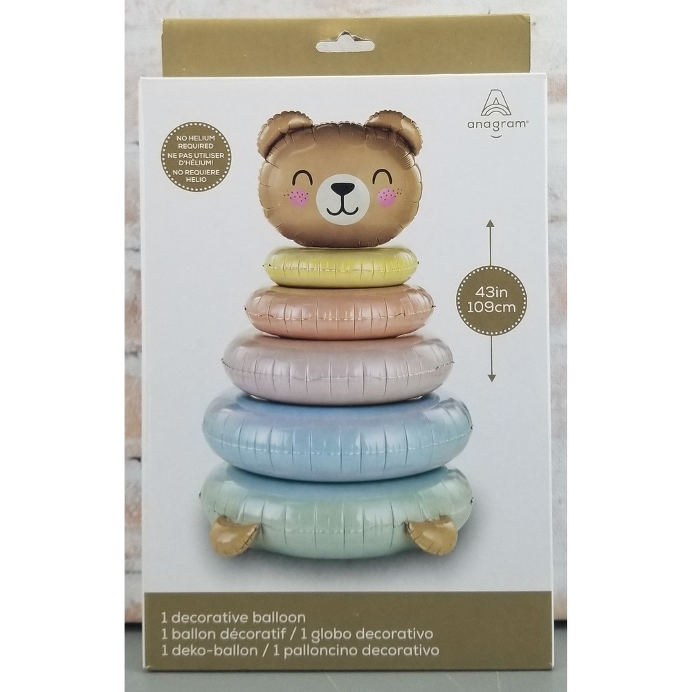 Anagram Balloon Foil Teddy Bear 43 in. Tall Decorative Birthday Baby Shower